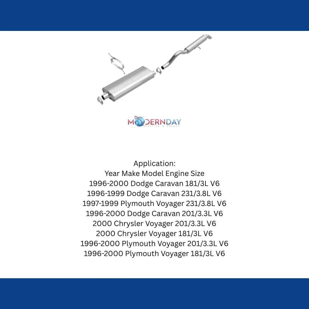 Fits 1996-2000 Dodge Caravan Direct-Fit Replacement Exhaust System 106-0651